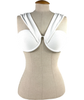 Arabella London White textured underwire swimwear top, size UK 36B — front