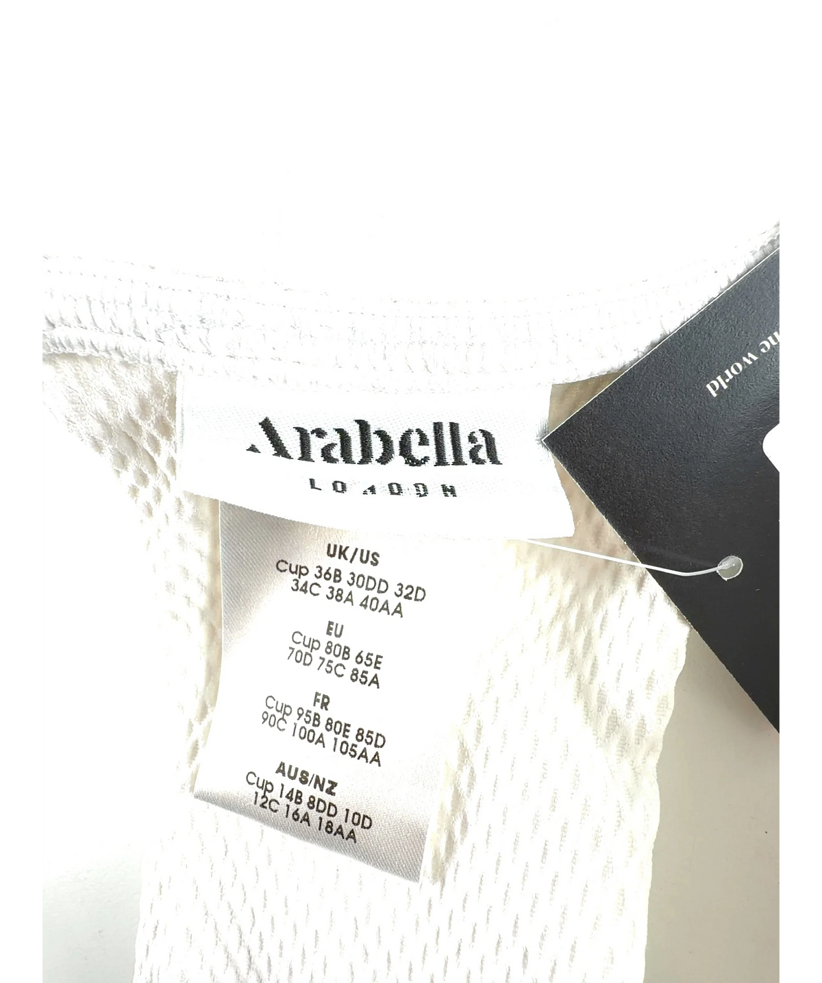Arabella London Textured Underwire Swimwear Top White 10 — Brand