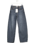 TOPSHOP Barrel Mid Rise Jean In Deep Blue UK 6