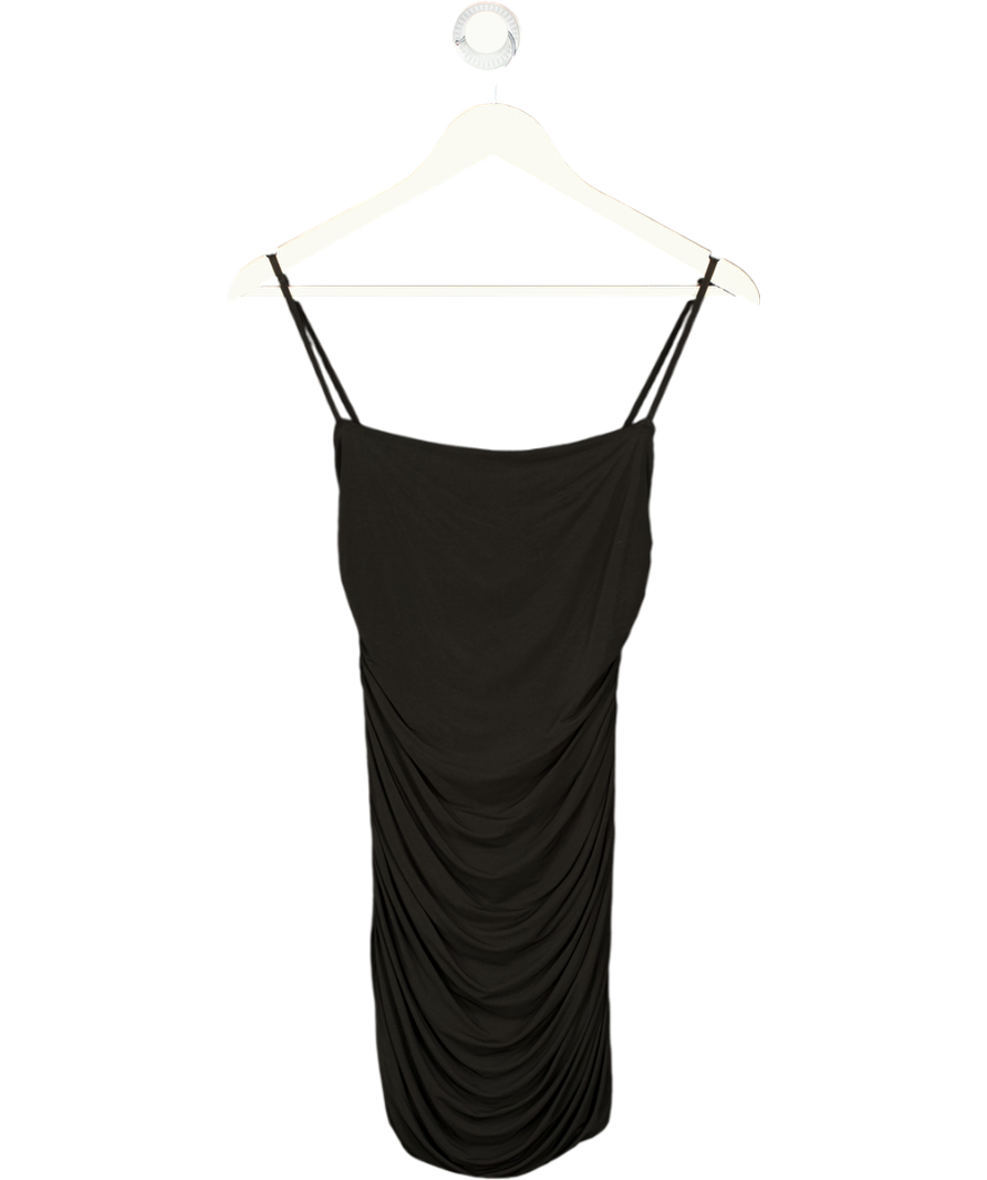WARDROBE NYC Black Ruffled Stretch-jersey Mini Dress UK S