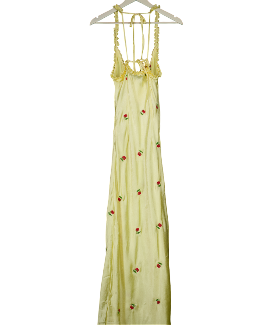 DAMSON MADDER Yellow Simone Slip Midi Dress UK 10