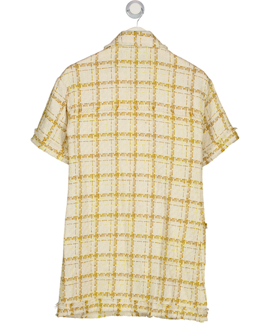 ZARA Cream / Yellow Short Sleeve Tweed Mini Dress UK S Reliked ZARA Cream / Yellow Short Sleeve Tweed Mini Dress UK S Reliked
