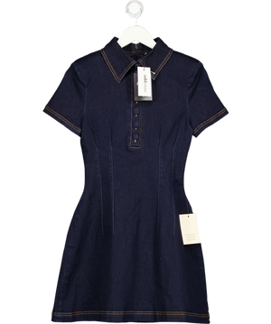 ODDMUSE Blue Cotton Mix Denim Collared Mini Dress UK S