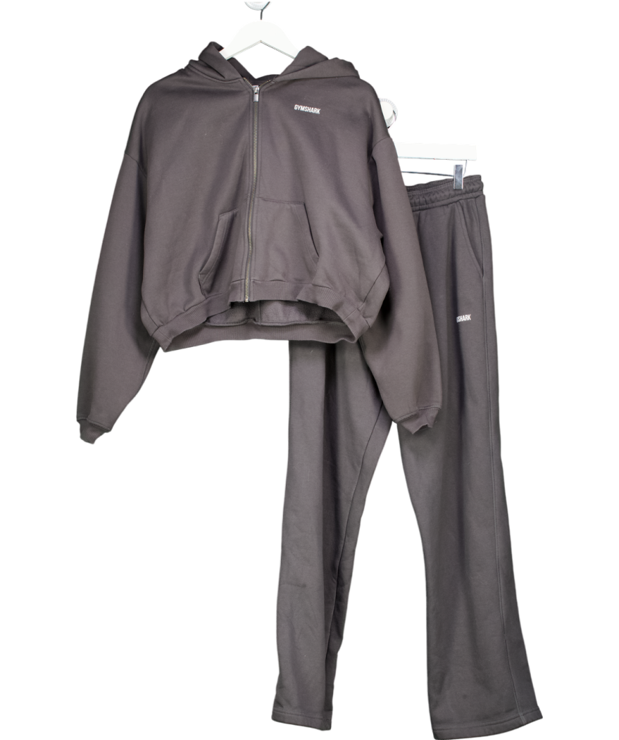 gymshark Grey Cosy Luxe Zip Through Hoodie And Jogger Set UK M