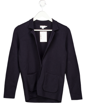 Sunspel Dark Navy Blue 100% Merino Wool Cardigan UK XS