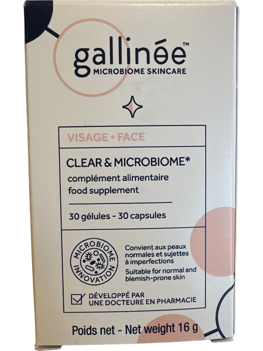 Galline Clear & Microbiome Supplement for Blemish-Prone Skin 30 Capsules Vegan
