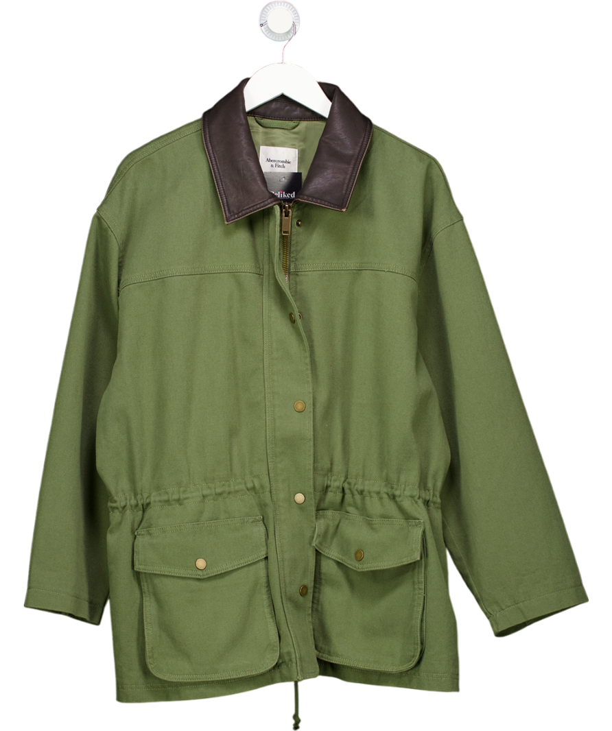 Abercrombie & Fitch Green Cinched Waist Workwear Jacket UK XL