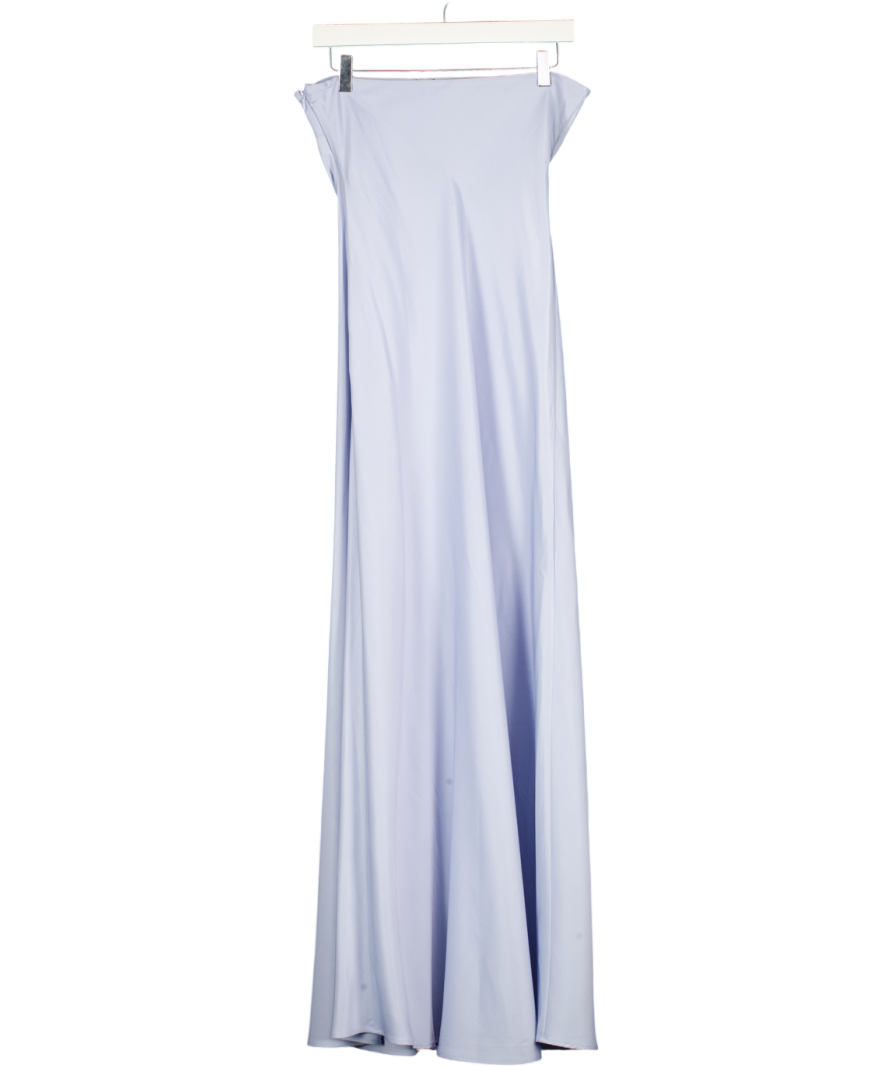 NOBODY'S CHILD Soft Blue Satin Bandeau Arden Maxi Dress UK 10