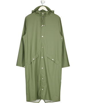 RAINS Khaki Green Long Rain Coat UK XS/S