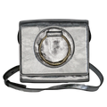 Alexis Bittar Metallic The Hunter Convertible Crossbody Bag- Silver