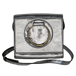 Alexis Bittar Metallic The Hunter Convertible Crossbody Bag- Silver