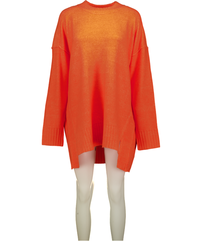 FREE PEOPLE Jumper - Orange Supersoft Wool Blend Oversize UK M