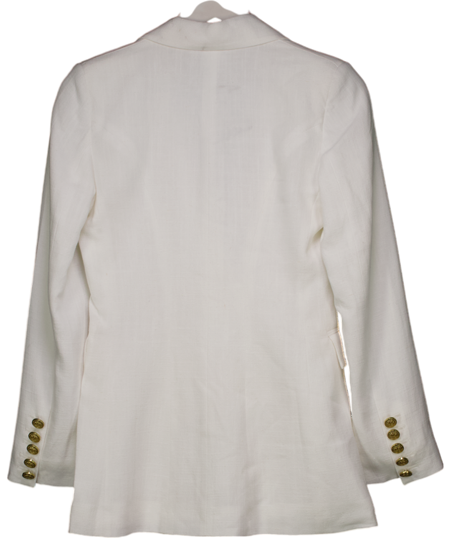 Holland Cooper Double Breasted Blazer Oyster White Linen UK 6