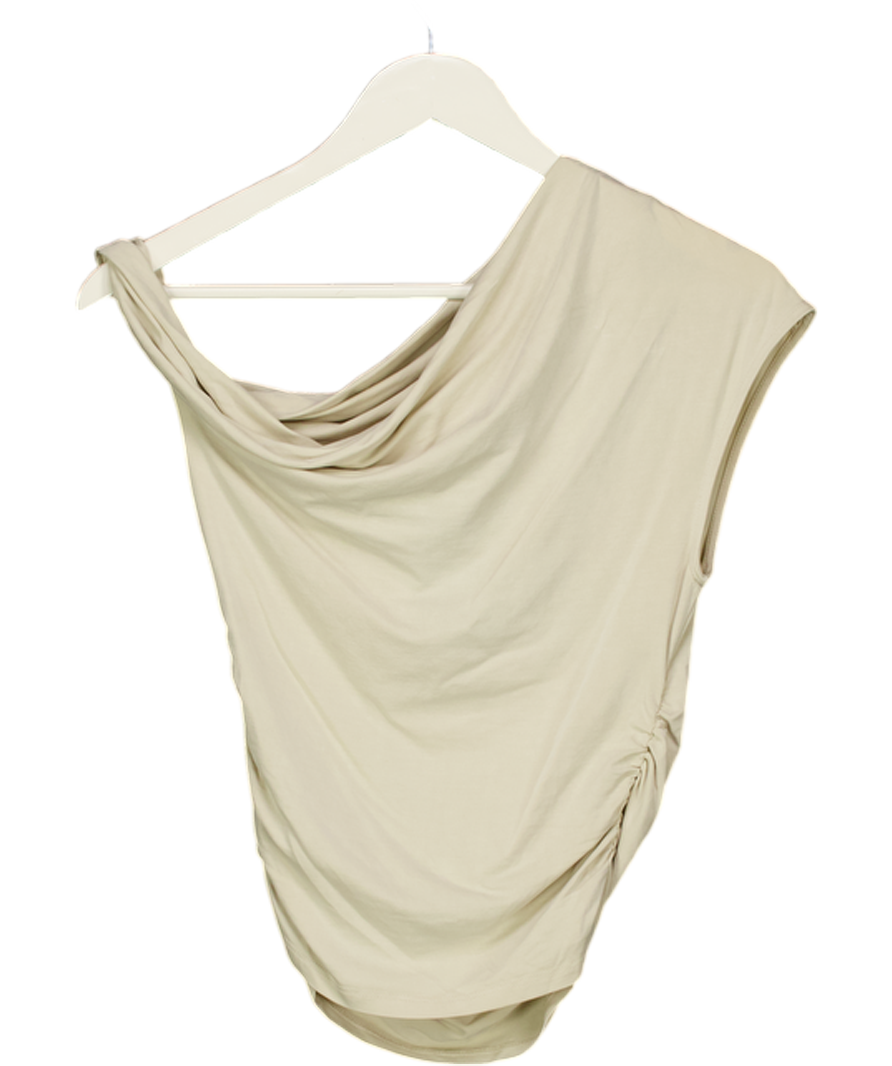 DISSH Beige Draped Jersey Top UK S