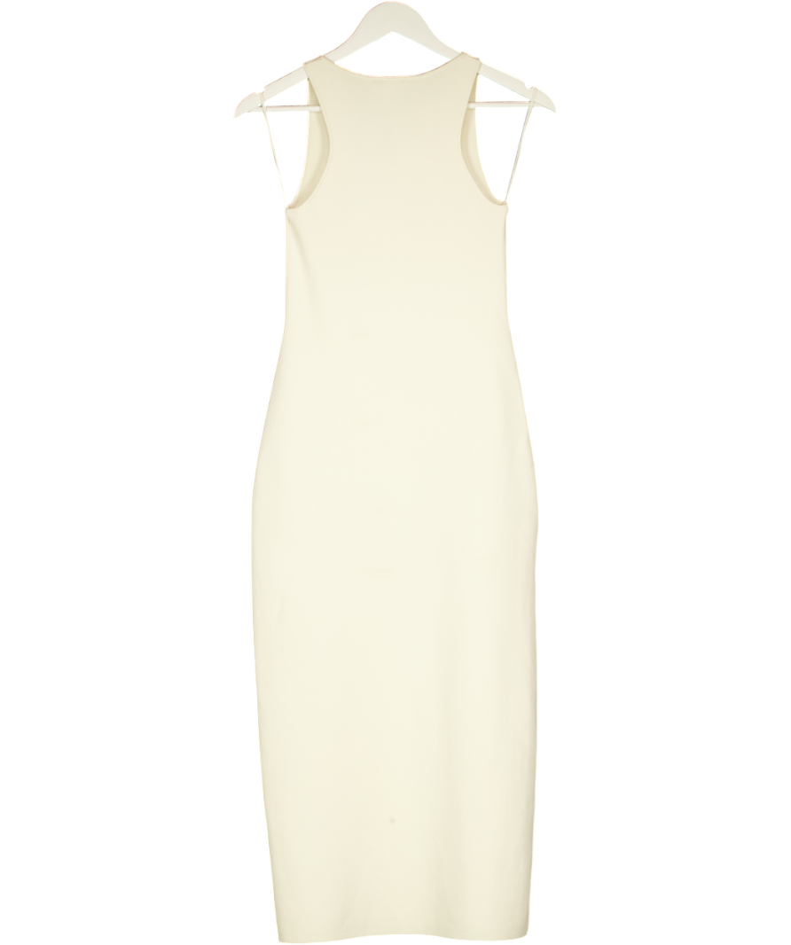 COS Light Beige Knitted Midi Dress UK S