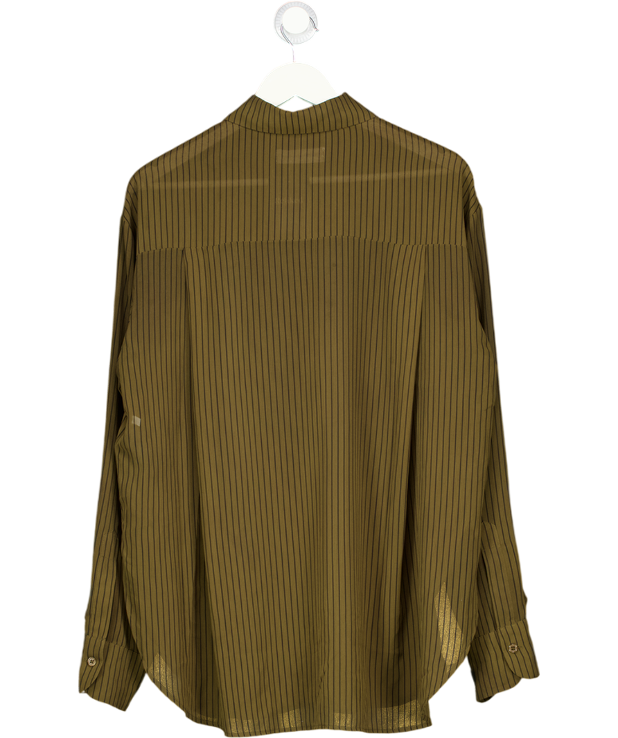 THE FRANKIE SHOP Brown / Black Sheer Striped Shirt UK M