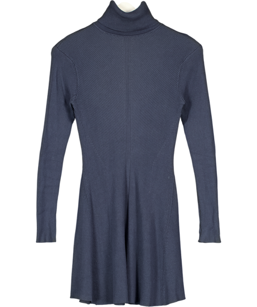 ZARA Blue Ribbed Fit & Flare Mini Dress UK M