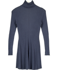 ZARA Blue Ribbed Fit & Flare Mini Dress UK M