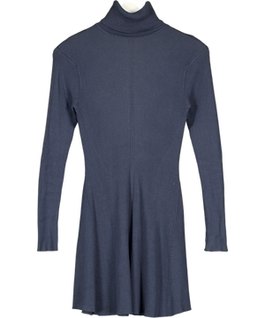 ZARA Blue Ribbed Fit & Flare Mini Dress UK M