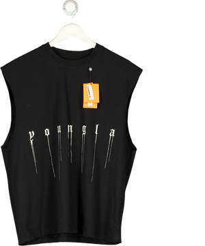 Young LA Black Oversized Blackletter Tank UK M