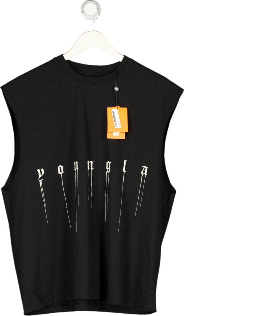 Young LA Black Oversized Blackletter Tank UK M