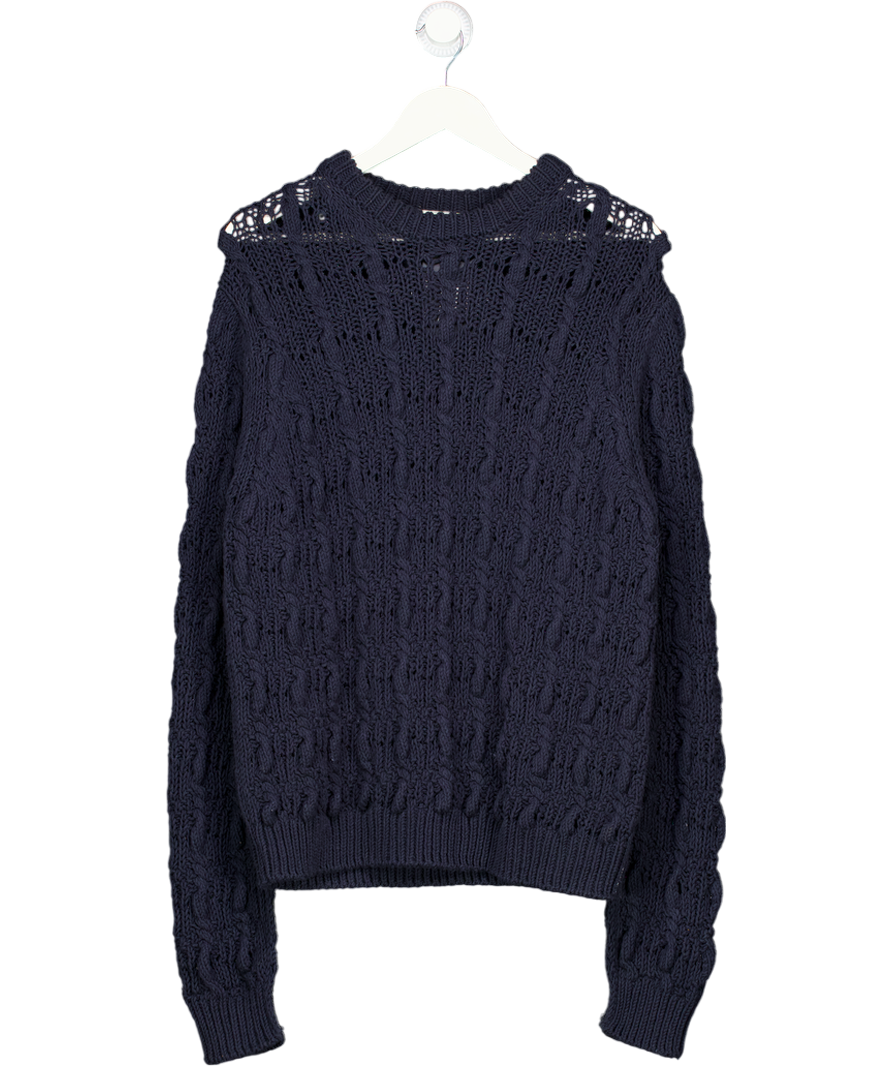 Acne Studios Blue Crochet Knit Cable Jumper UK S