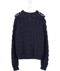 Acne Studios Blue Crochet Knit Cable Jumper UK S