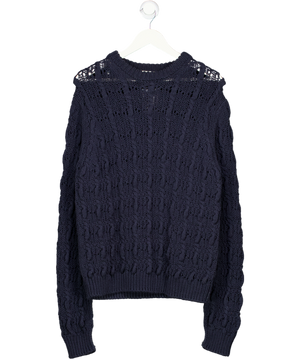 Acne Studios Blue Crochet Knit Cable Jumper UK S