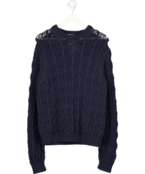Acne Studios Blue Crochet Knit Cable Jumper UK S