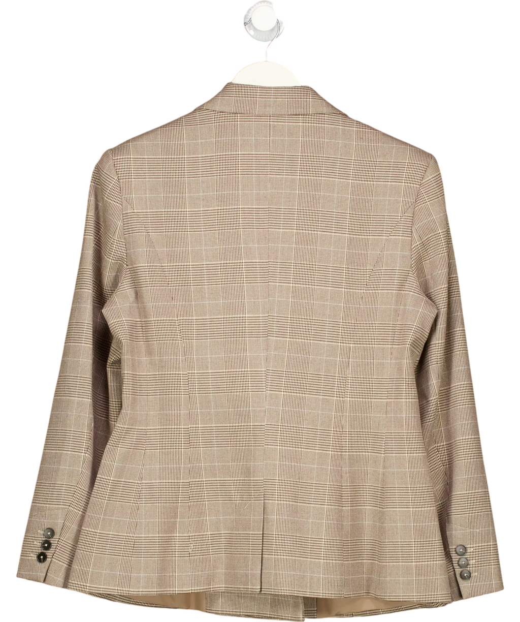French Connection Brown Chester Check Cinched Blazer UK 12