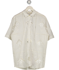 SESSUN Ivory White Lace Short Sleeve Shirt UK S