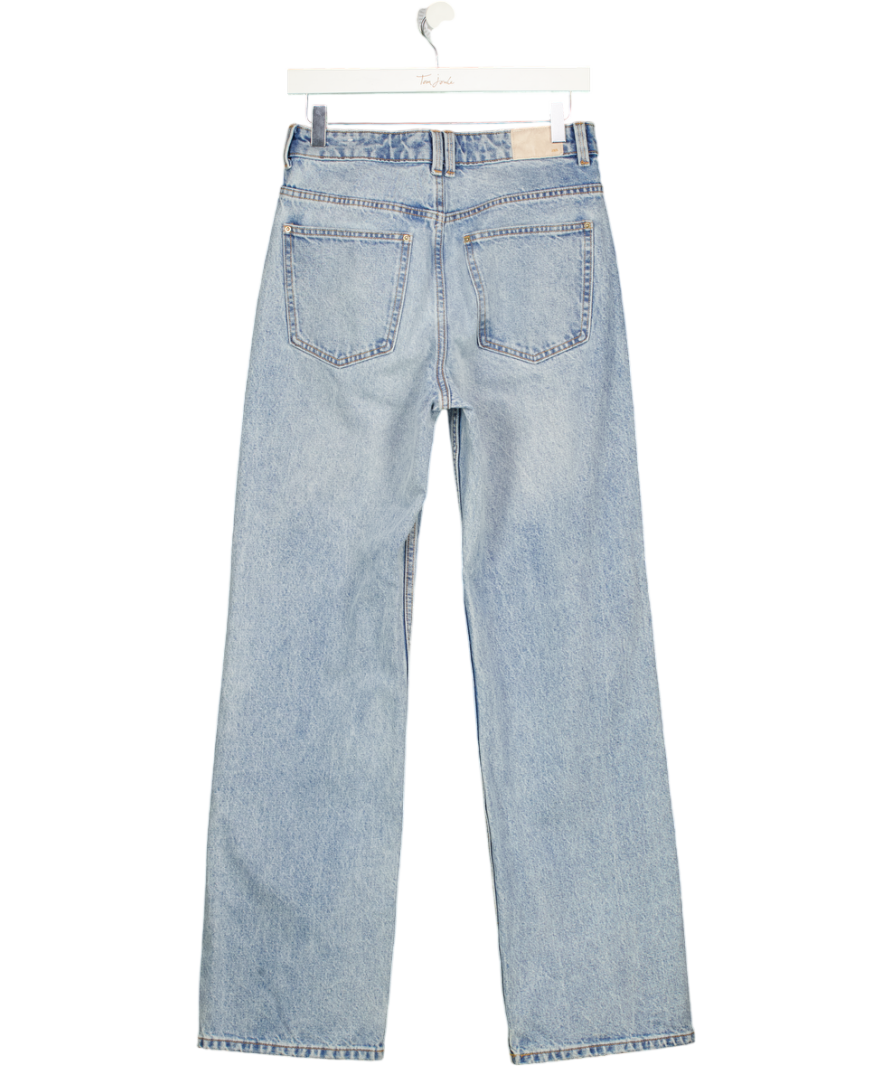 ZARA Blue High Rise Straight Jeans UK 8