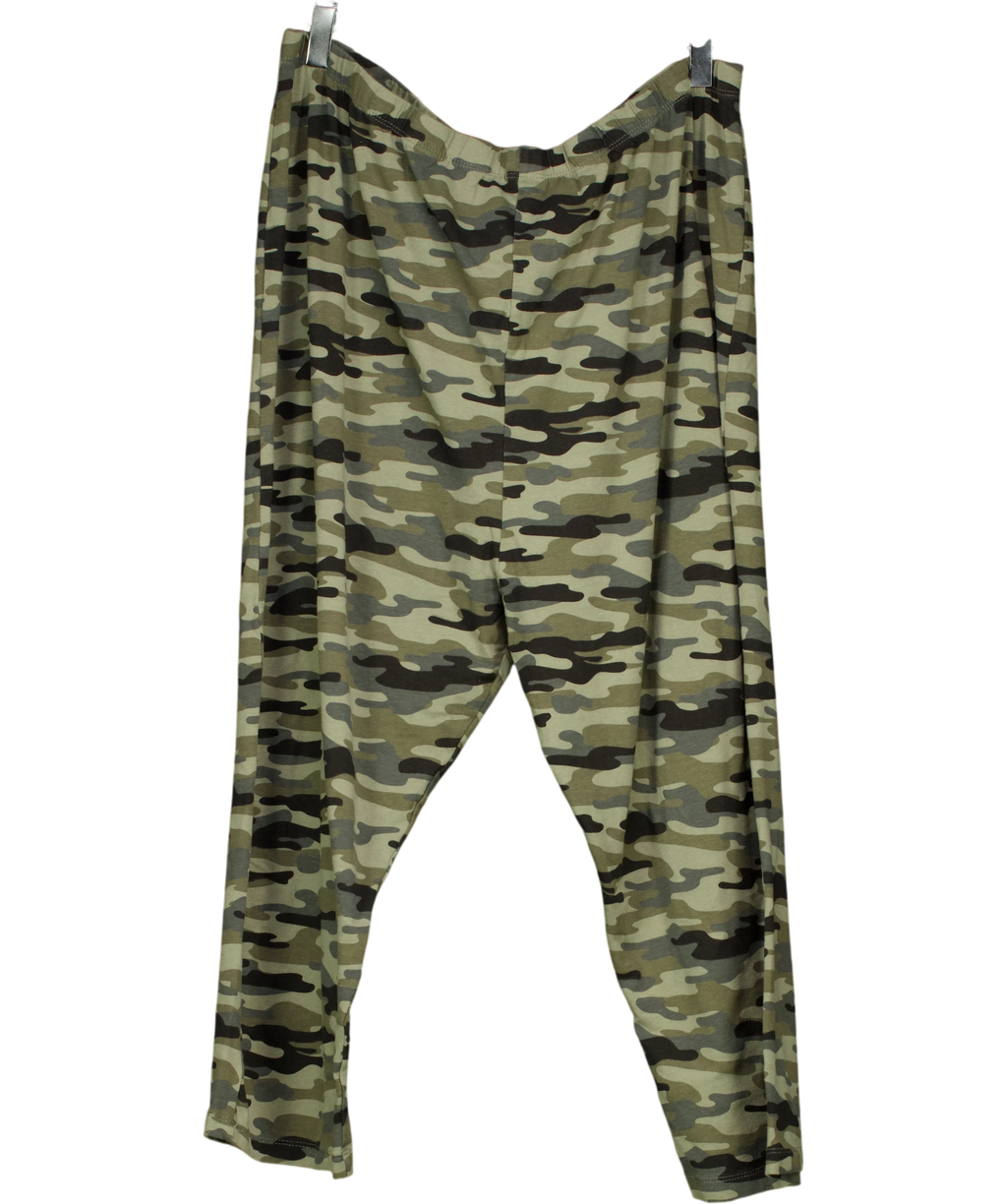 Yours Green Camouflage Leggings UK 26 — Front