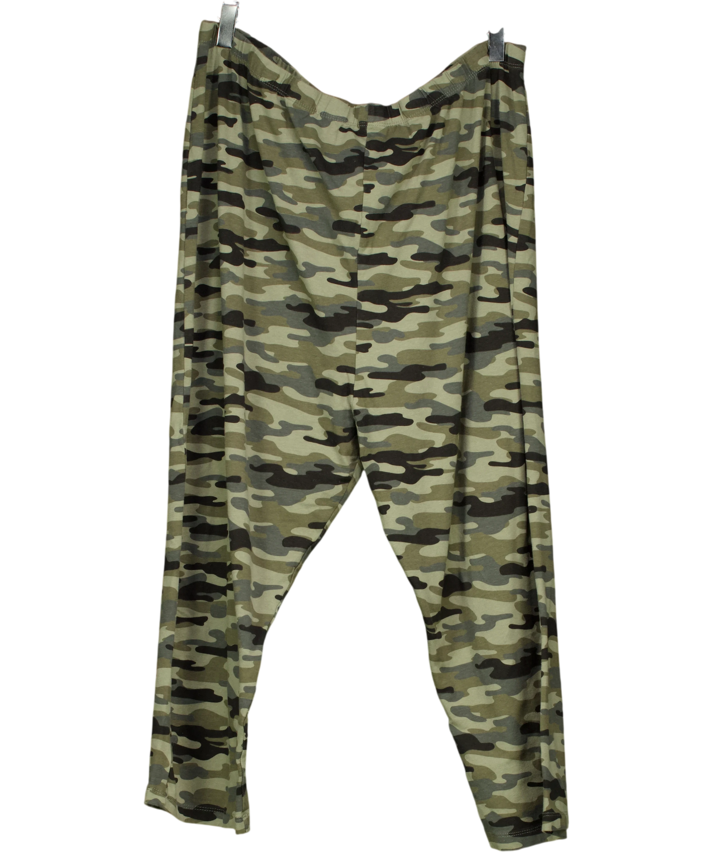Yours Green Camouflage Leggings UK 26 — Front