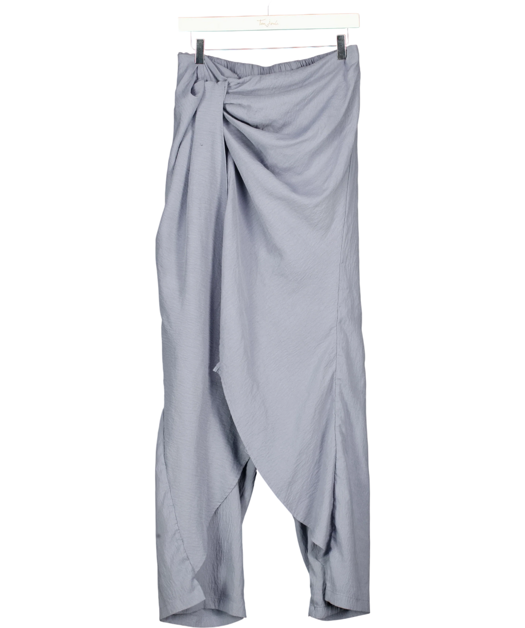 INCERUN Blue Drape Side Trousers Blue, size UK L — front
