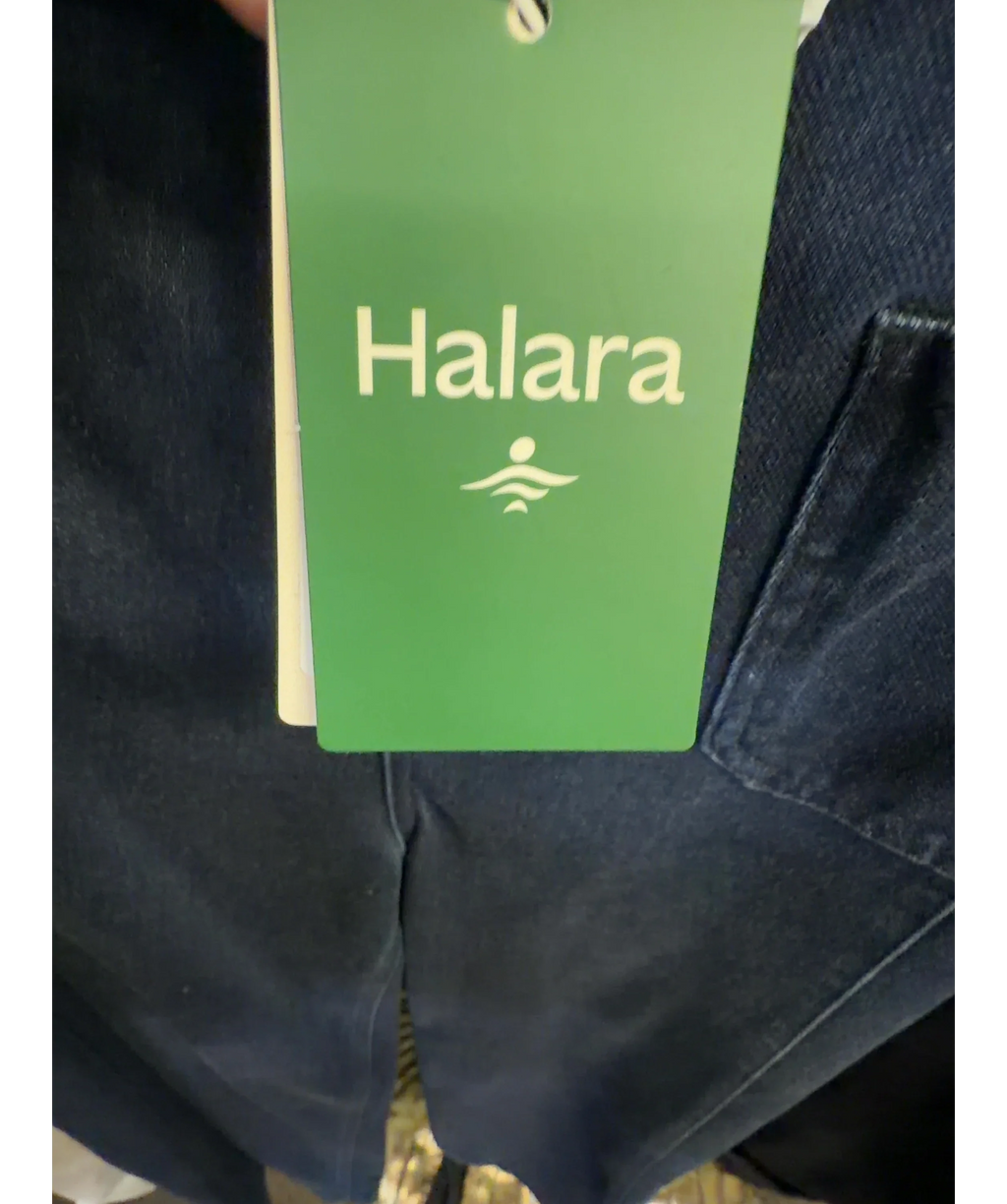 HALARA Blue Halara Flex™ High Waisted Pockets Washed Casual Wide Leg Jeans, size UK XL — detail