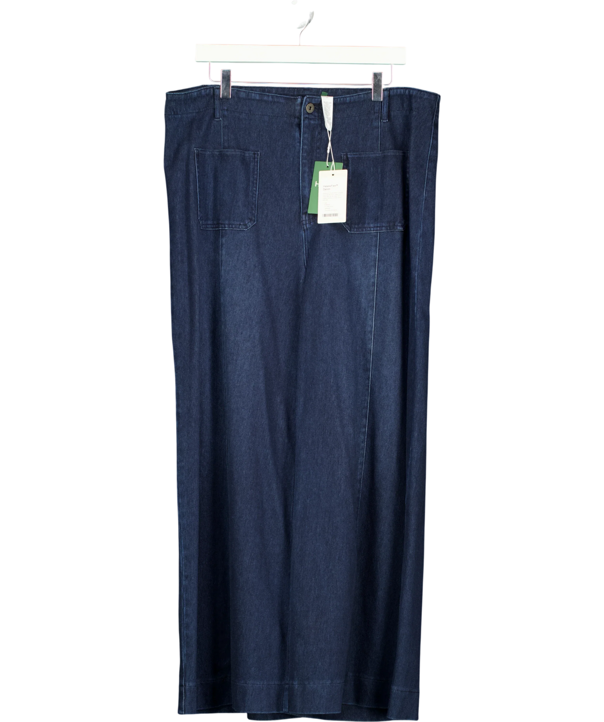 HALARA Blue Halara Flex™ High Waisted Pockets Washed Casual Wide Leg Jeans, size UK XL — front