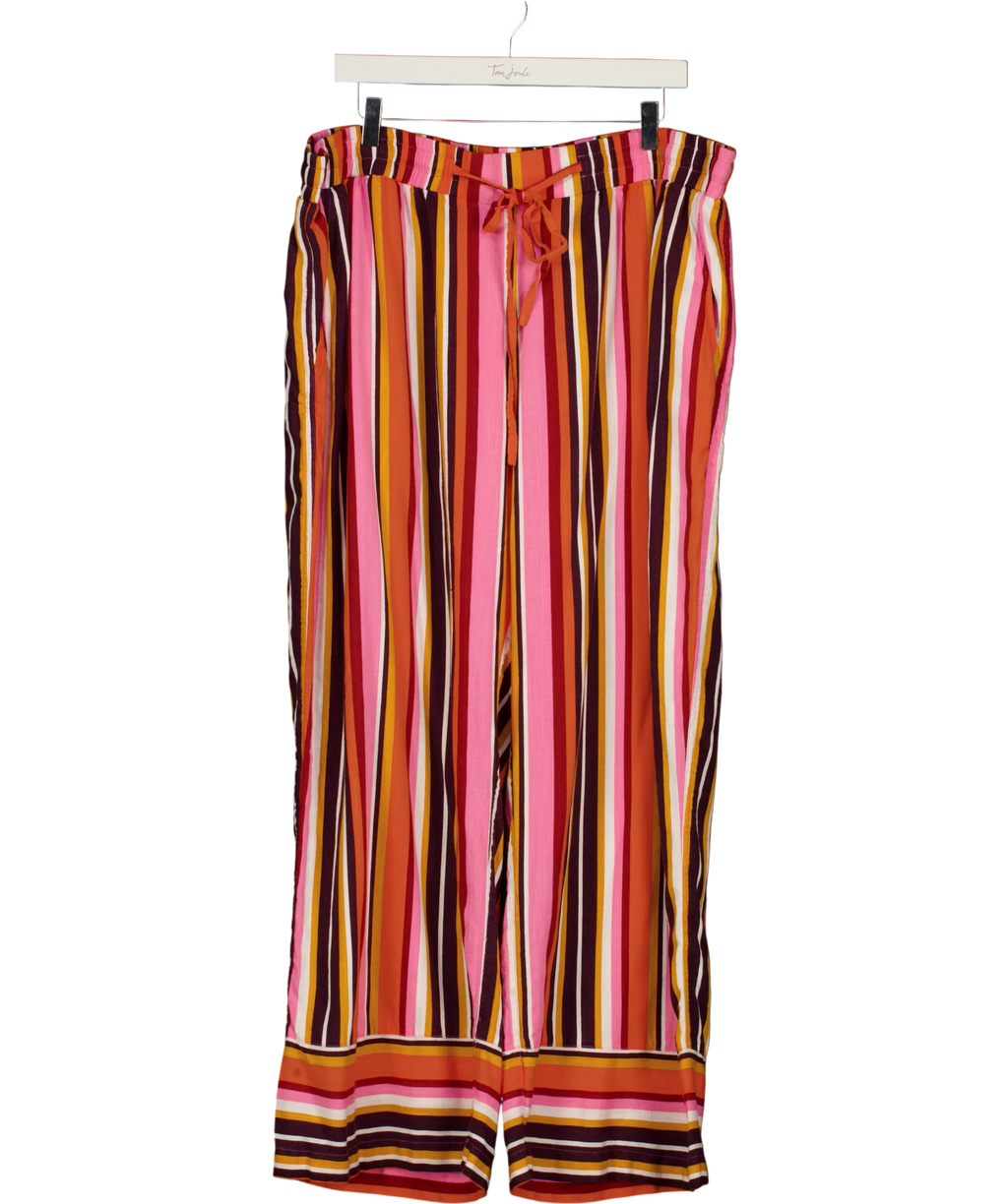 Jd Williams Multicoloured Printed Linen Mix Wide Leg Trousers Stripe, size UK 22 — front