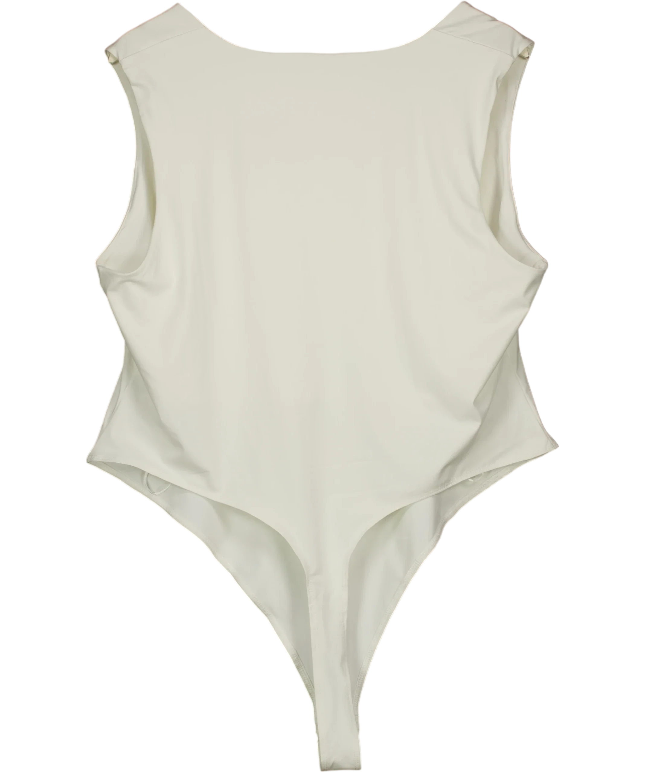 New Look White Slinky Square Neck Sleeveless Bodysuit UK 22 — Back