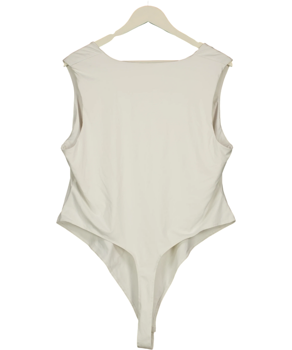 New Look White Slinky Square Neck Sleeveless Bodysuit UK 22 — Back