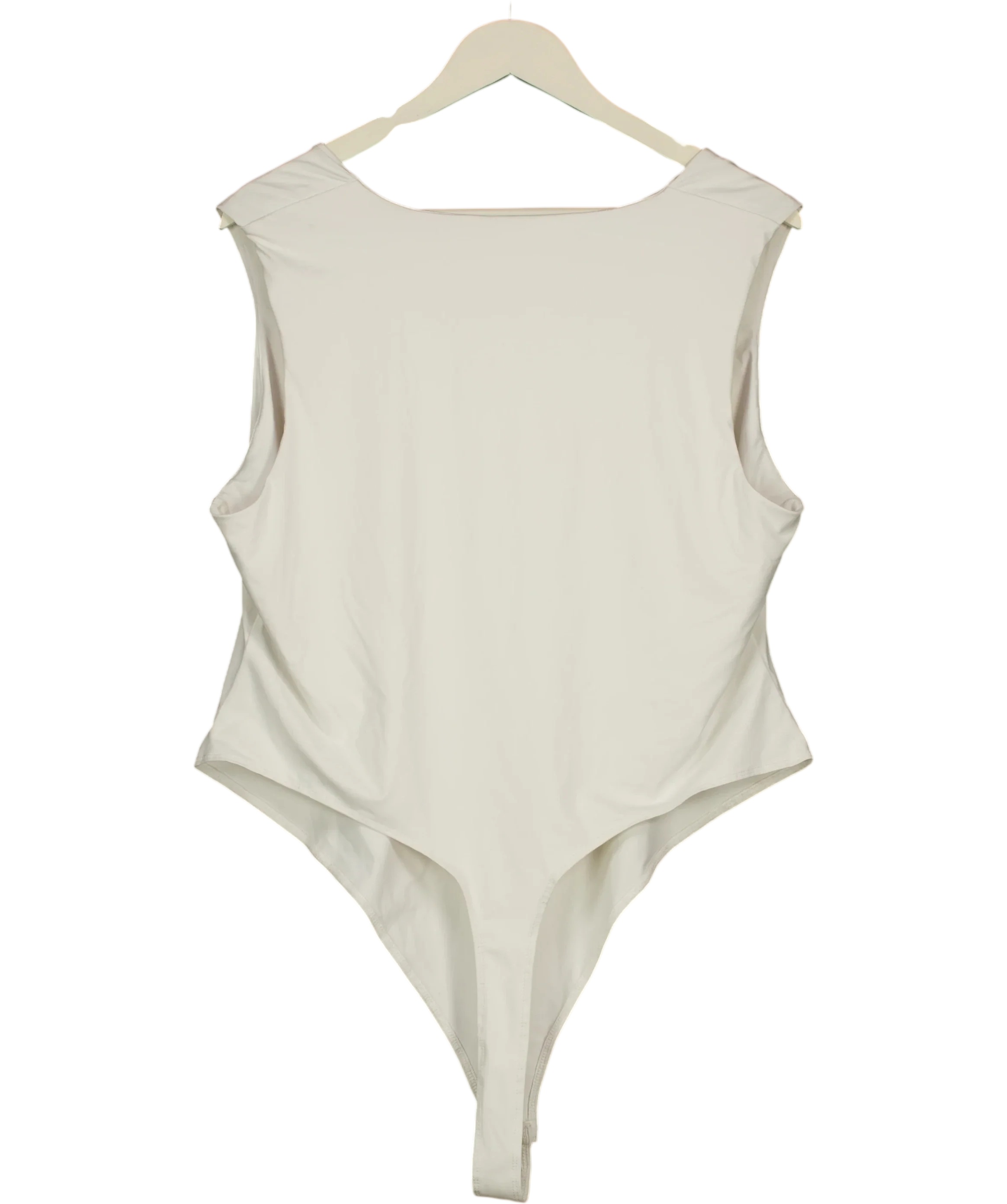 New Look White Slinky Square Neck Sleeveless Bodysuit UK 22 — Back