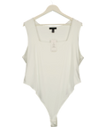 New Look White White Square Neck Sleeveless Bodysuit, size UK 22 — front