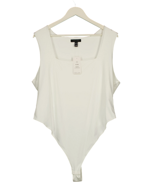 New Look White Square Neck Sleeveless Bodysuit UK 22