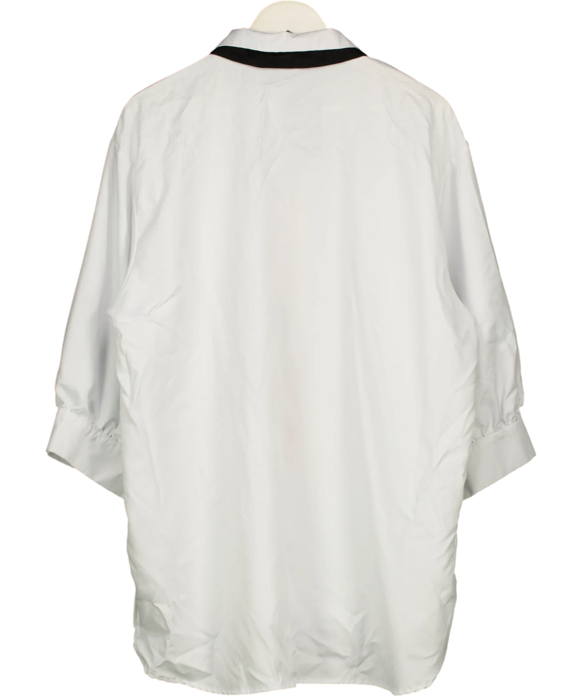 UOOZEE White Tie Print Oversized Button Up Shirt White, size UK XXL — back
