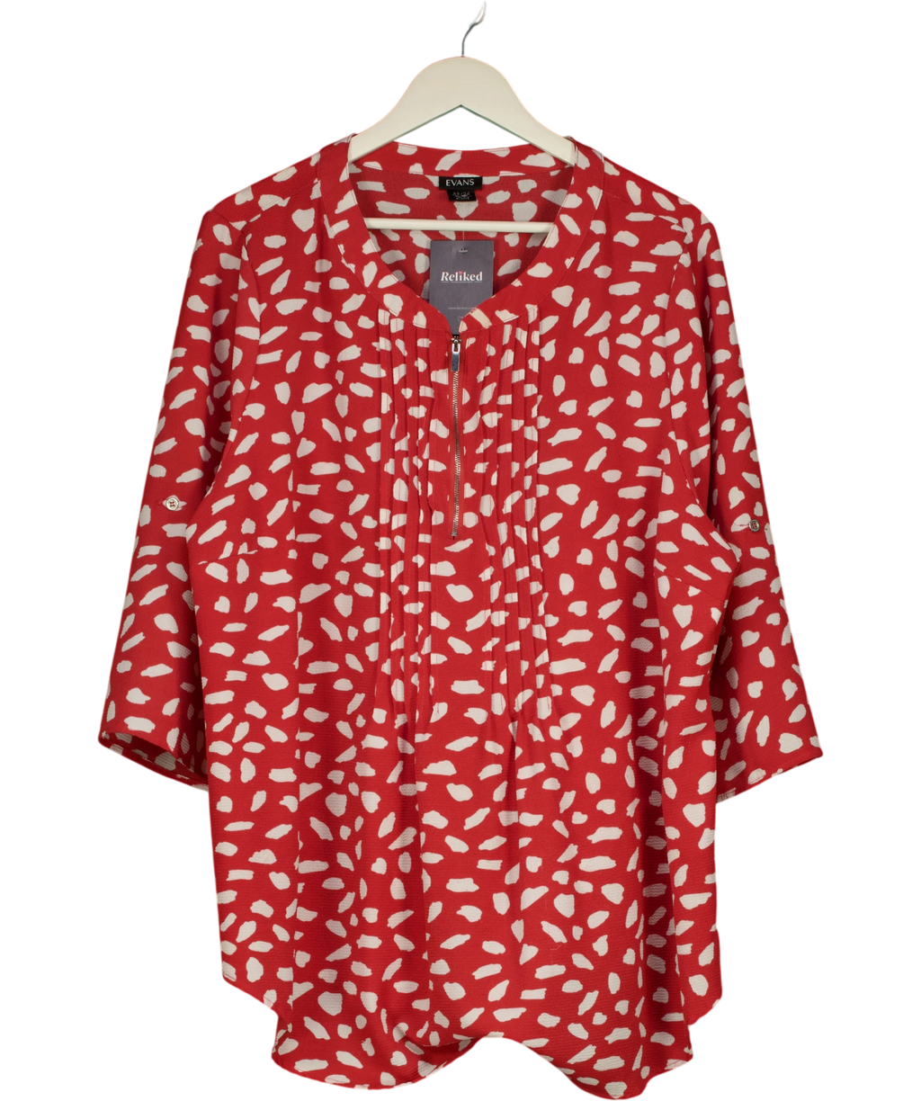 Evans Red Casual Summer Top UK 22 — Front