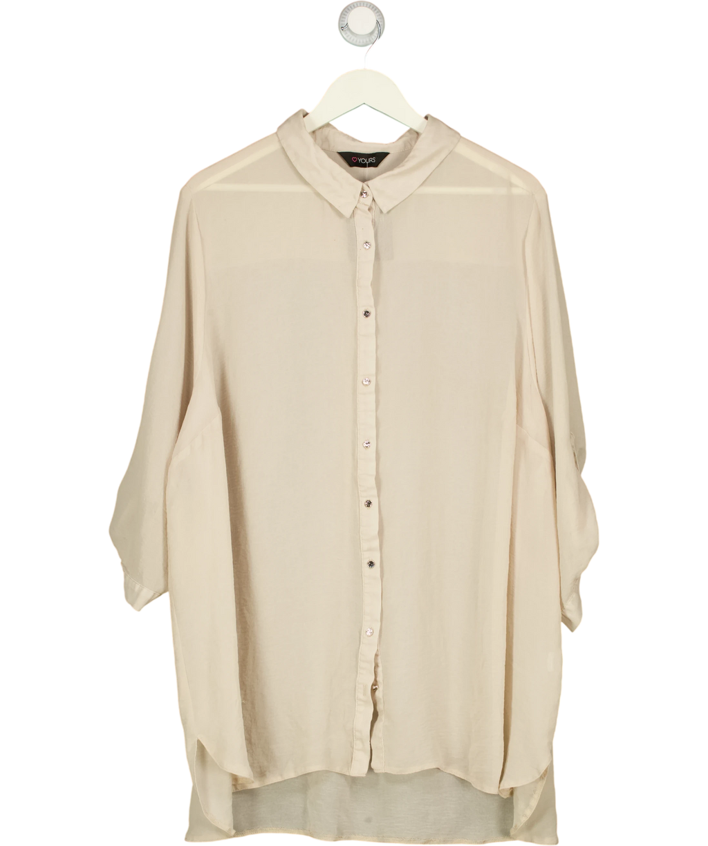 Yours Beige Long Sleeve Blouse UK XL — Front
