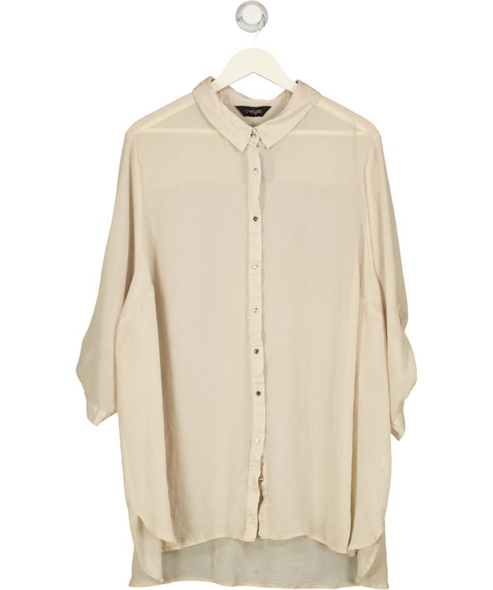 Yours Beige Long Sleeve Blouse UK XL