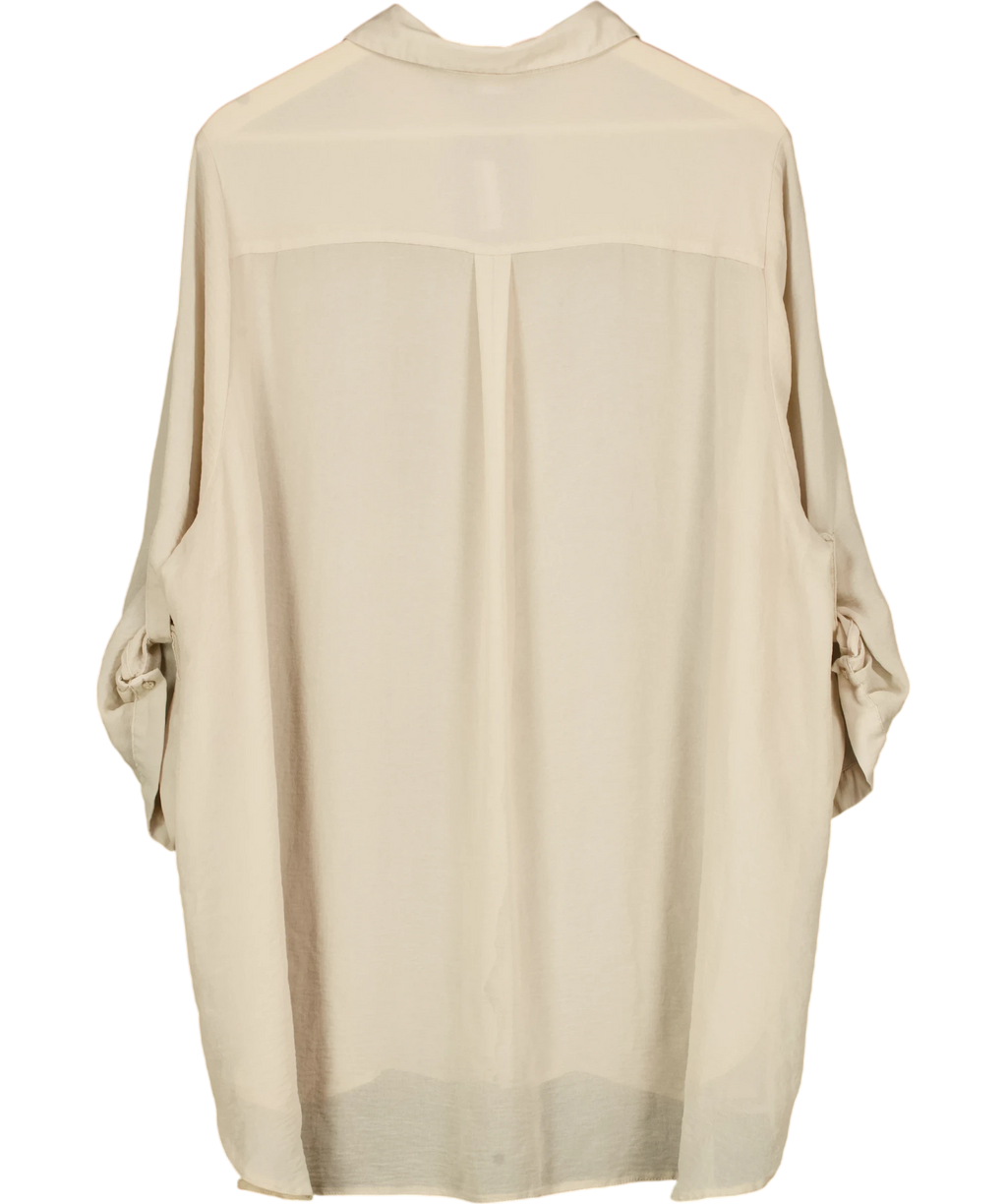 Yours Beige Long Sleeve Blouse UK XL — Back