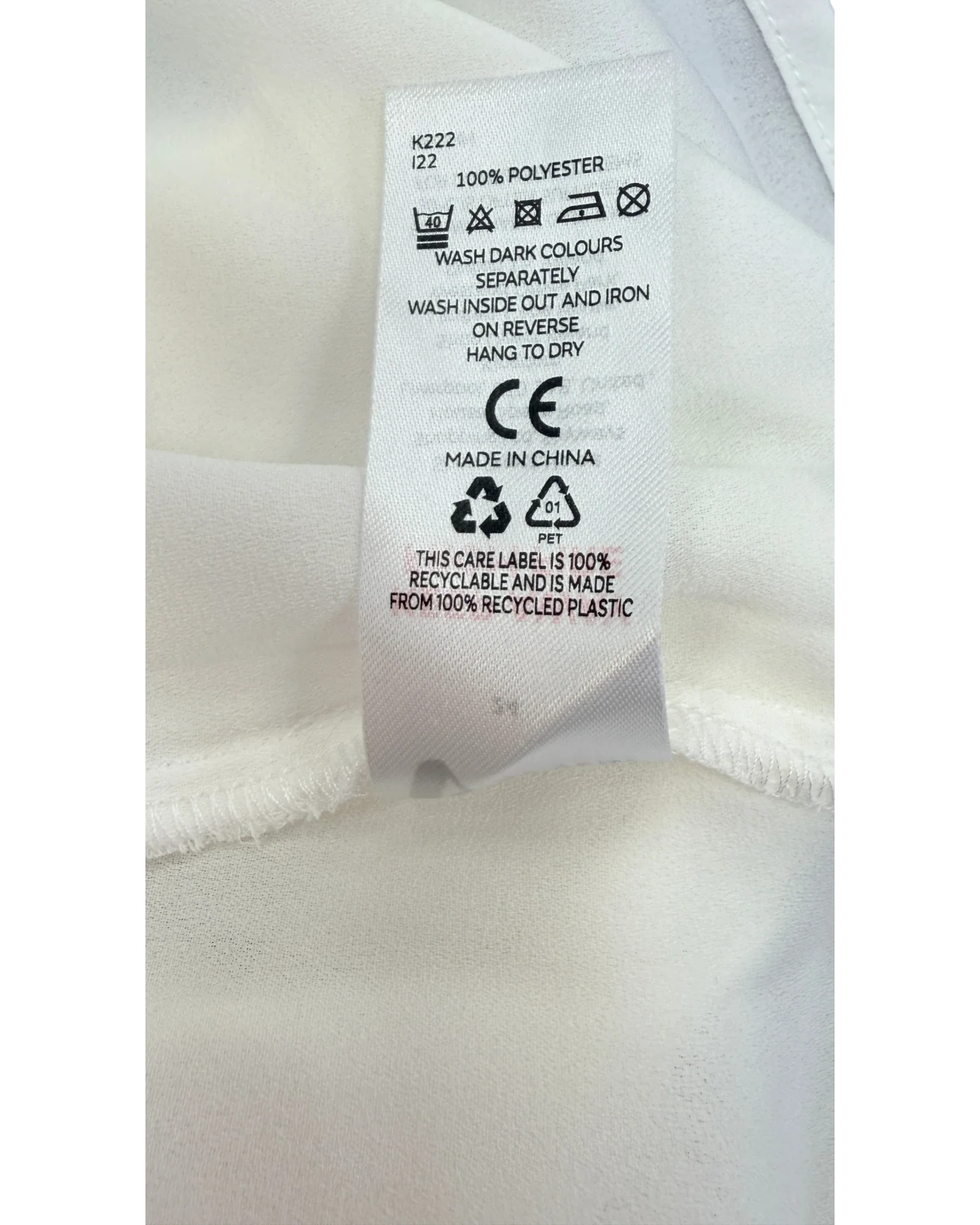 V by Very Cream Curve Double Layer V-Neck Cami Top Ivory, size UK 24 — care label