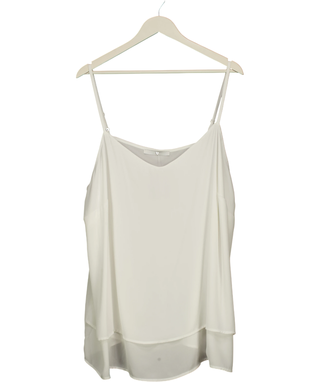 V by Very Cream Curve Double Layer V-Neck Cami Top Ivory, size UK 24 — front